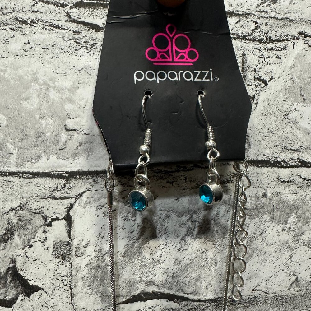 NWT Paparazzi Earring & Necklace Set Turquoise Silver